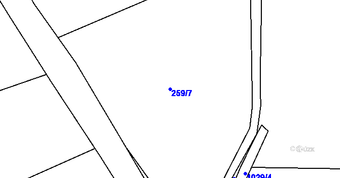 Parcela st. 259/7 v KÚ Machnín, Katastrální mapa