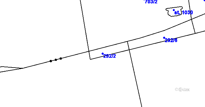 Parcela st. 292/2 v KÚ Machnín, Katastrální mapa