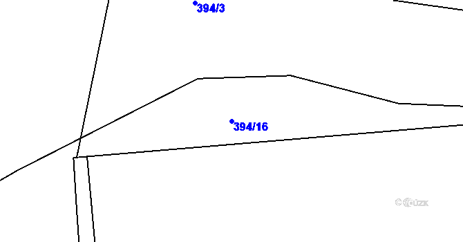 Parcela st. 394/16 v KÚ Machnín, Katastrální mapa