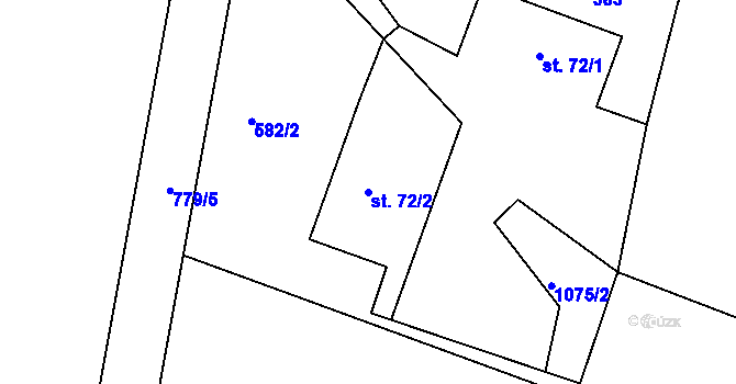 Parcela st. 72/2 v KÚ Machnín, Katastrální mapa