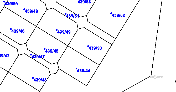 Parcela st. 439/50 v KÚ Machnín, Katastrální mapa
