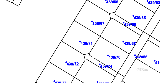 Parcela st. 439/71 v KÚ Machnín, Katastrální mapa