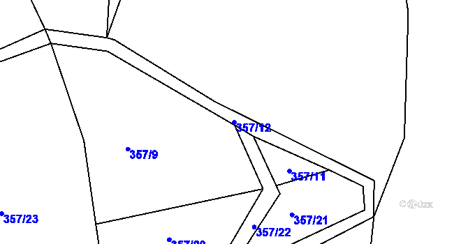 Parcela st. 357/12 v KÚ Bělý, Katastrální mapa