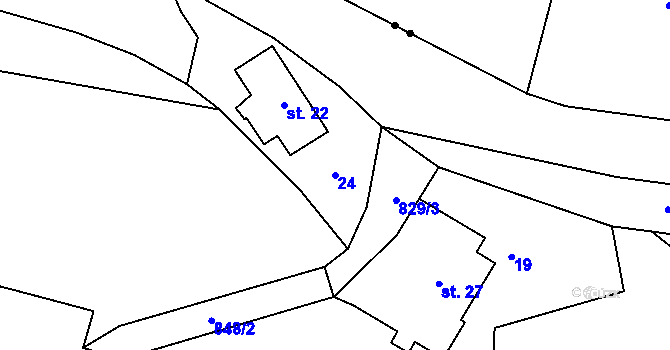 Parcela st. 24 v KÚ Machov, Katastrální mapa