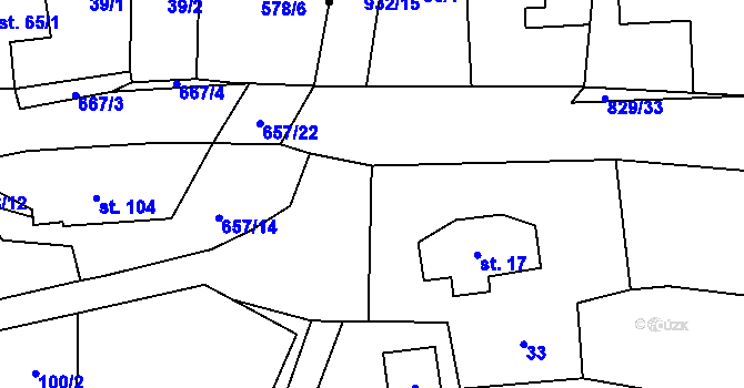 Parcela st. 34 v KÚ Machov, Katastrální mapa
