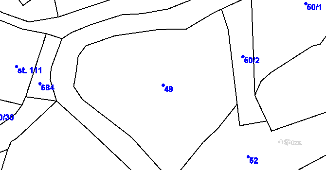 Parcela st. 49 v KÚ Machov, Katastrální mapa