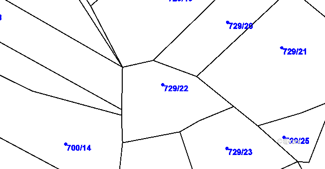 Parcela st. 729/22 v KÚ Machov, Katastrální mapa