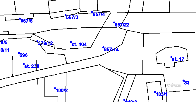 Parcela st. 932/16 v KÚ Machov, Katastrální mapa