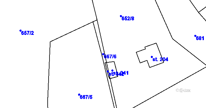 Parcela st. 667/6 v KÚ Machov, Katastrální mapa