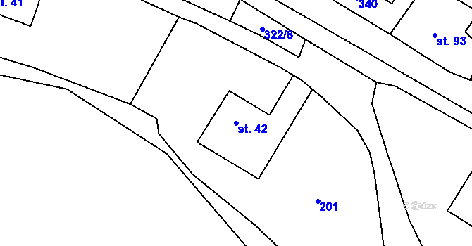 Parcela st. 42 v KÚ Machovská Lhota, Katastrální mapa