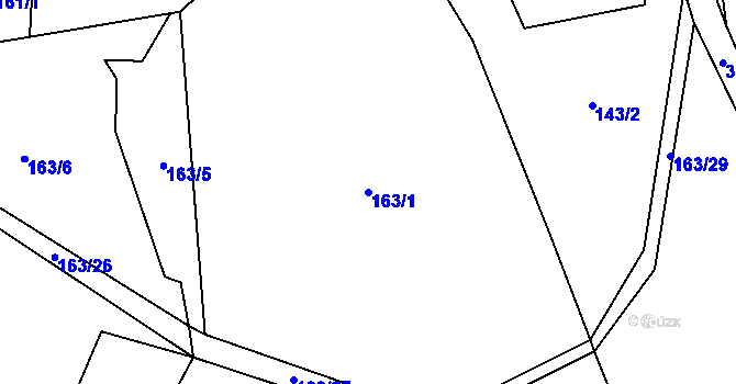 Parcela st. 163/1 v KÚ Machovská Lhota, Katastrální mapa