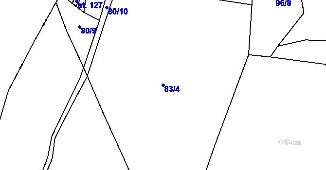Parcela st. 83/4 v KÚ Machovská Lhota, Katastrální mapa