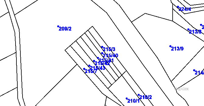 Parcela st. 215/40 v KÚ Machovská Lhota, Katastrální mapa