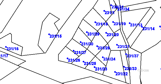Parcela st. 231/30 v KÚ Machovská Lhota, Katastrální mapa