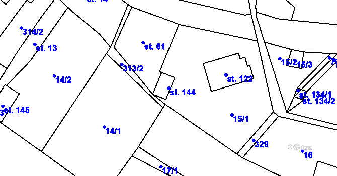Parcela st. 144 v KÚ Machovská Lhota, Katastrální mapa