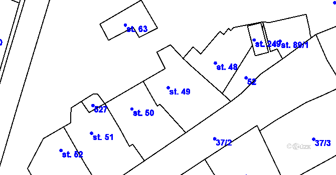 Parcela st. 49 v KÚ Machová, Katastrální mapa