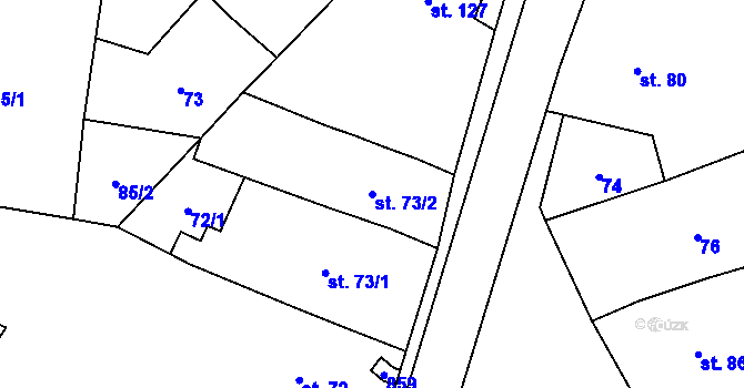 Parcela st. 73/2 v KÚ Machová, Katastrální mapa