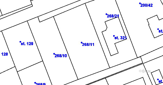 Parcela st. 268/11 v KÚ Machová, Katastrální mapa