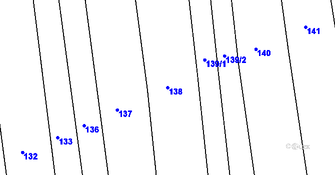 Parcela st. 138 v KÚ Machová, Katastrální mapa