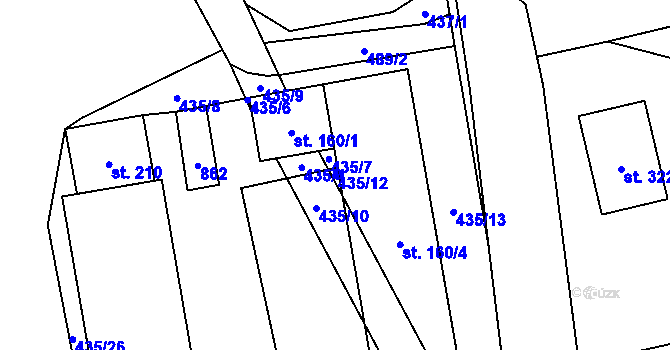 Parcela st. 435/12 v KÚ Machová, Katastrální mapa