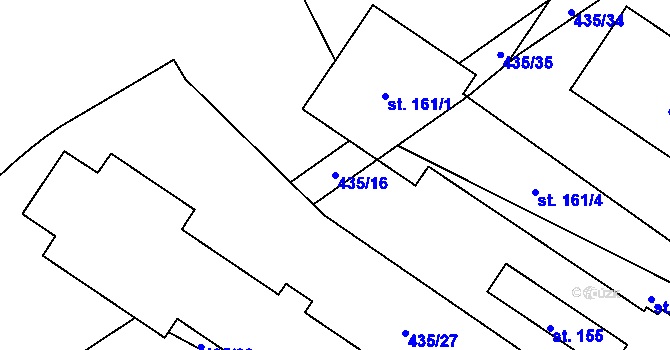 Parcela st. 435/16 v KÚ Machová, Katastrální mapa
