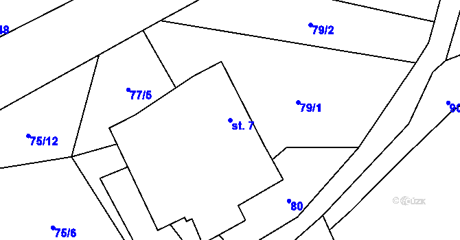 Parcela st. 7 v KÚ Majdalena, Katastrální mapa