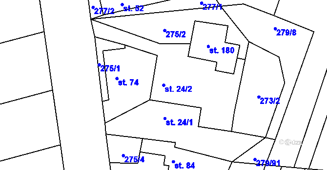 Parcela st. 24/2 v KÚ Majdalena, Katastrální mapa