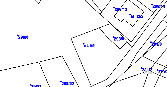 Parcela st. 59 v KÚ Majdalena, Katastrální mapa