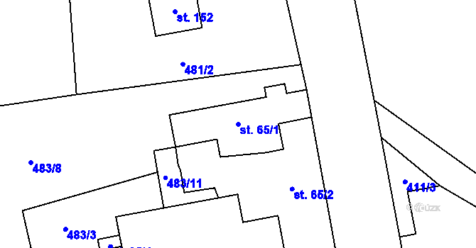 Parcela st. 65/1 v KÚ Majdalena, Katastrální mapa