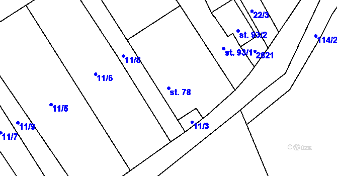 Parcela st. 78 v KÚ Majdalena, Katastrální mapa
