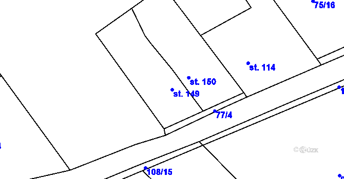 Parcela st. 149 v KÚ Majdalena, Katastrální mapa