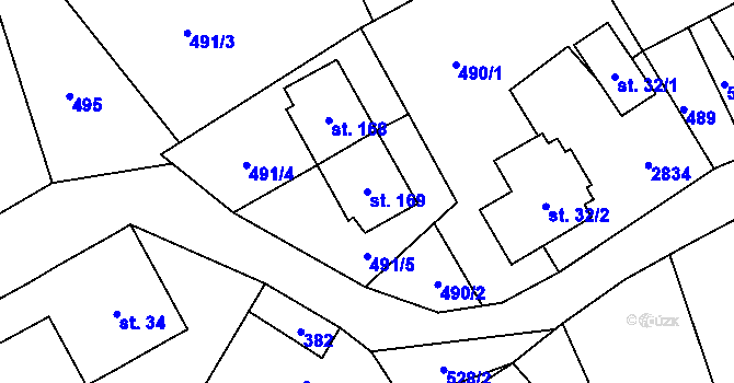 Parcela st. 169 v KÚ Majdalena, Katastrální mapa