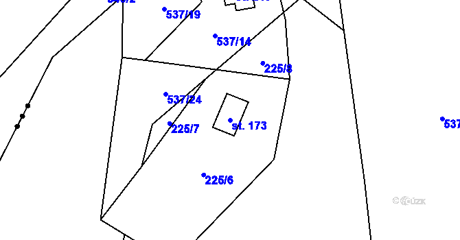 Parcela st. 173 v KÚ Majdalena, Katastrální mapa