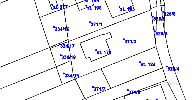 Parcela st. 178 v KÚ Majdalena, Katastrální mapa