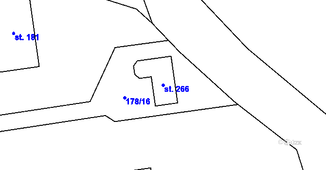 Parcela st. 266 v KÚ Majdalena, Katastrální mapa