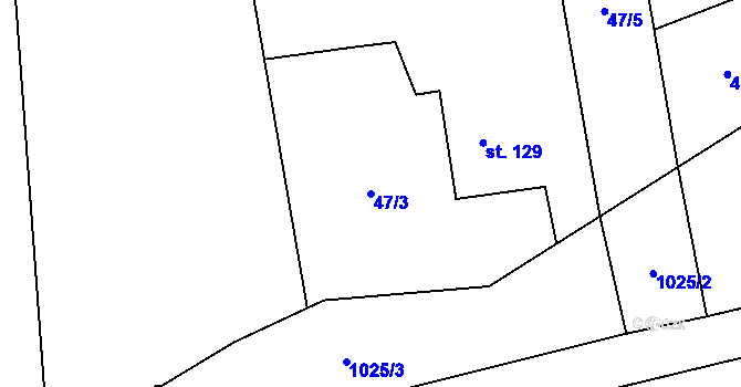 Parcela st. 47/3 v KÚ Majdalena, Katastrální mapa