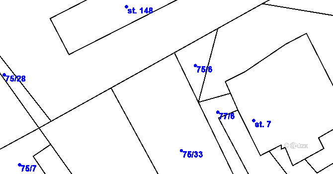 Parcela st. 75/12 v KÚ Majdalena, Katastrální mapa