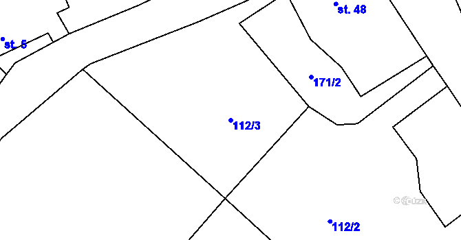 Parcela st. 112/3 v KÚ Majdalena, Katastrální mapa