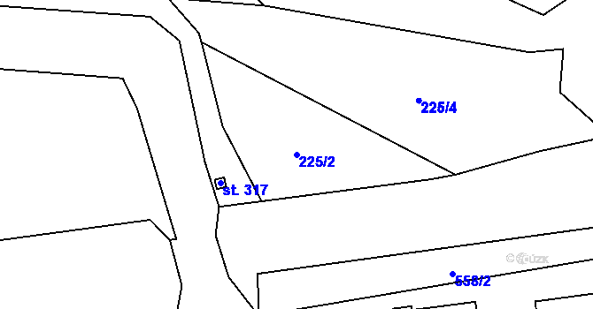 Parcela st. 225/2 v KÚ Majdalena, Katastrální mapa