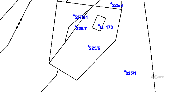 Parcela st. 225/6 v KÚ Majdalena, Katastrální mapa