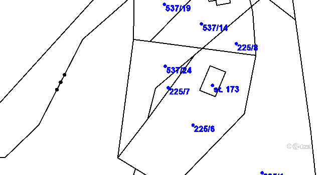 Parcela st. 225/7 v KÚ Majdalena, Katastrální mapa
