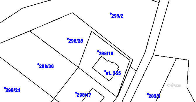 Parcela st. 298/18 v KÚ Majdalena, Katastrální mapa