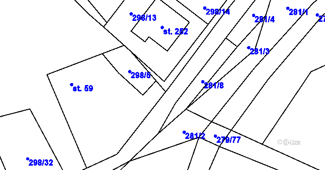 Parcela st. 298/19 v KÚ Majdalena, Katastrální mapa