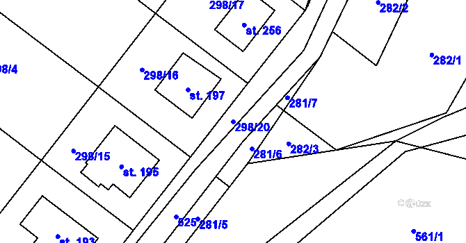 Parcela st. 298/20 v KÚ Majdalena, Katastrální mapa
