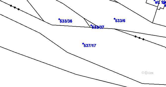 Parcela st. 537/17 v KÚ Majdalena, Katastrální mapa