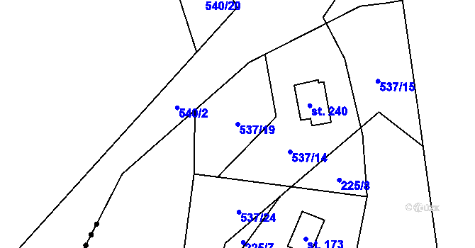 Parcela st. 537/19 v KÚ Majdalena, Katastrální mapa