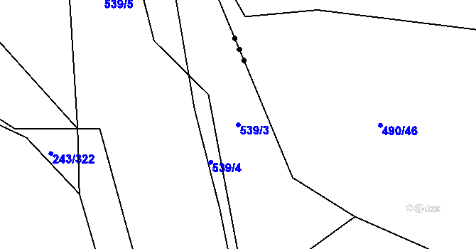 Parcela st. 539/3 v KÚ Majdalena, Katastrální mapa