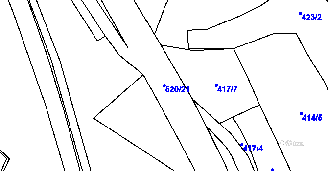 Parcela st. 520/21 v KÚ Majdalena, Katastrální mapa