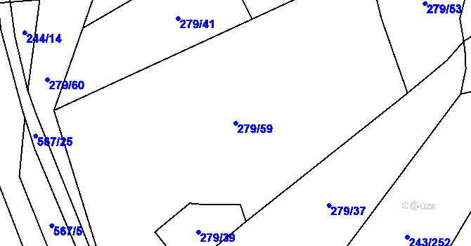 Parcela st. 279/59 v KÚ Majdalena, Katastrální mapa