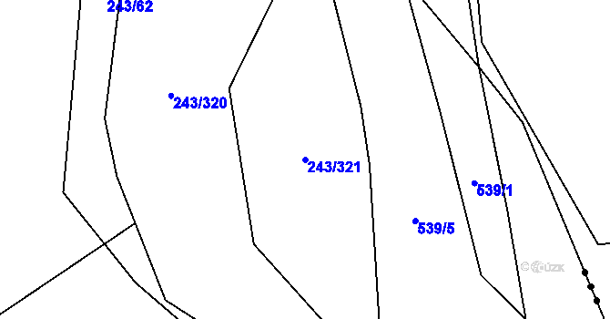 Parcela st. 243/321 v KÚ Majdalena, Katastrální mapa
